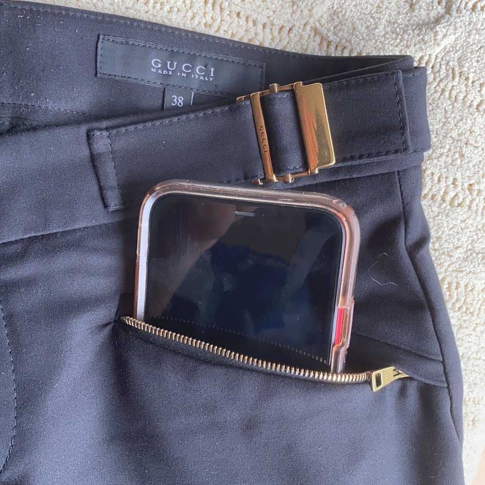 Gucci ❤️Black Skinny Leg Pants with Ankle Zip SZ38